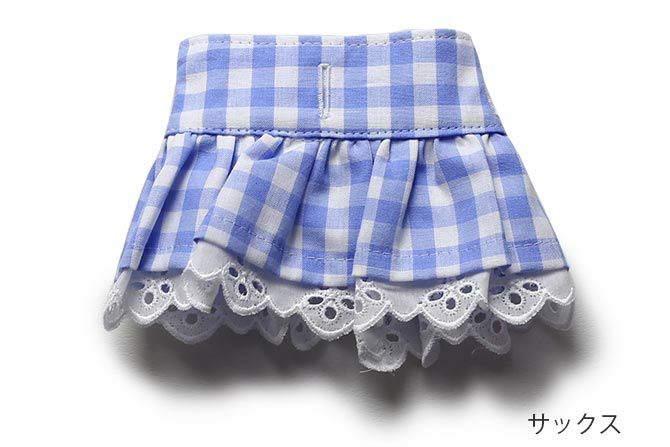 ギンガムチェックレーススカート【マッチングスタイル対応】 | 犬服