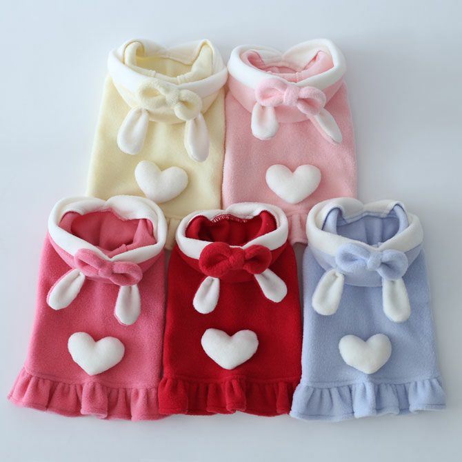 フリースうさみみリボンチュニック | 犬服通販ドッグピース