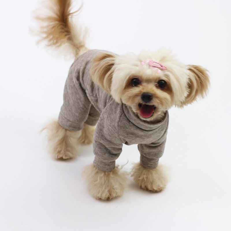 プリント版・小型犬服型紙】ハイネック長袖カバーオール | 犬服通販