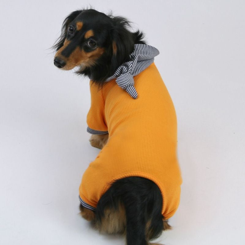 プリント版・小型犬服型紙】ツイストフード長袖カバーオール | 犬服