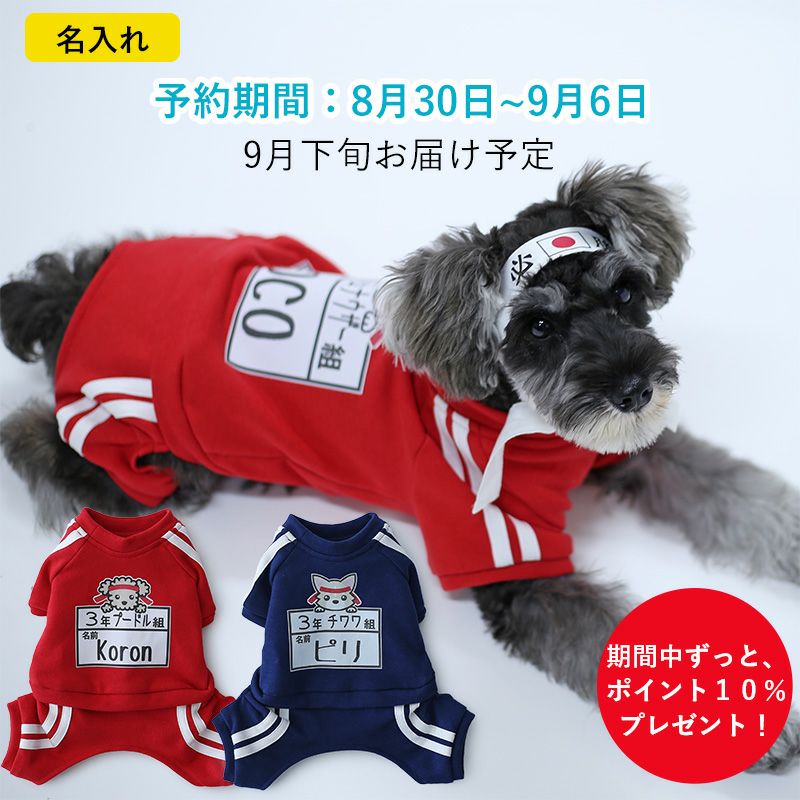 予約限定ウェア]ハチマキ付き運動会名入れ犬種別ジャージライン