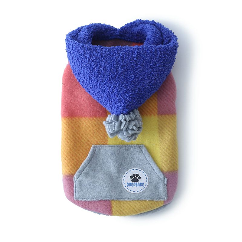 チェックフリースカンガルーポケットパーカー | 犬服通販ドッグピース