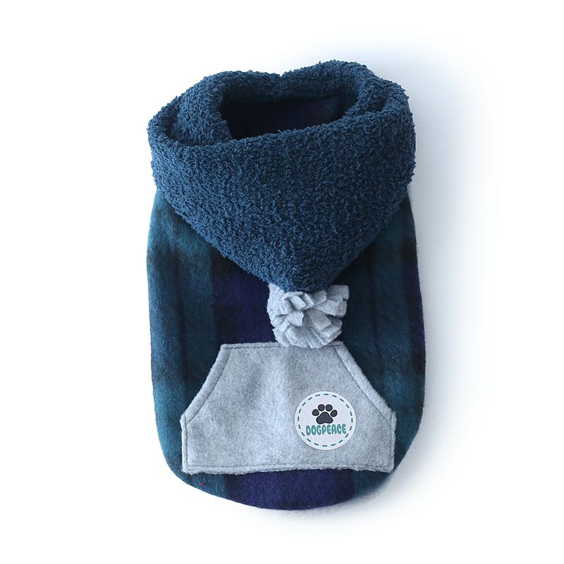 チェックフリースカンガルーポケットパーカー | 犬服通販ドッグピース