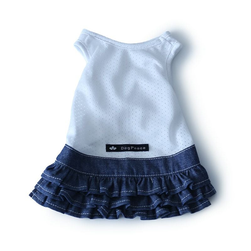 メッシュインナー岡山デニムギャザーフリルスカート | 犬服通販ドッグ