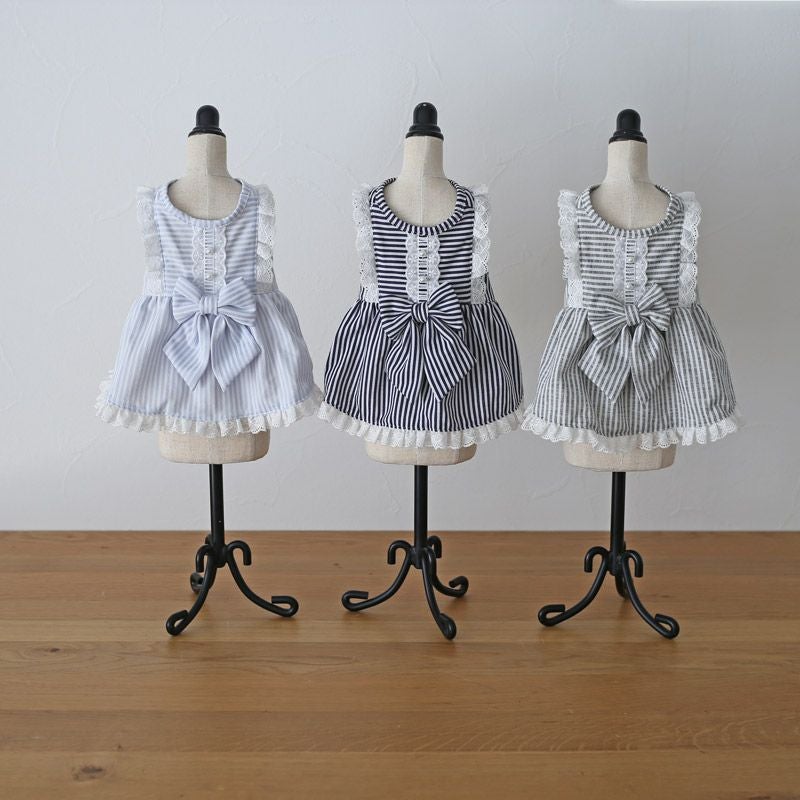 クールMAXストライプエプロンワンピース | 犬服通販ドッグピース