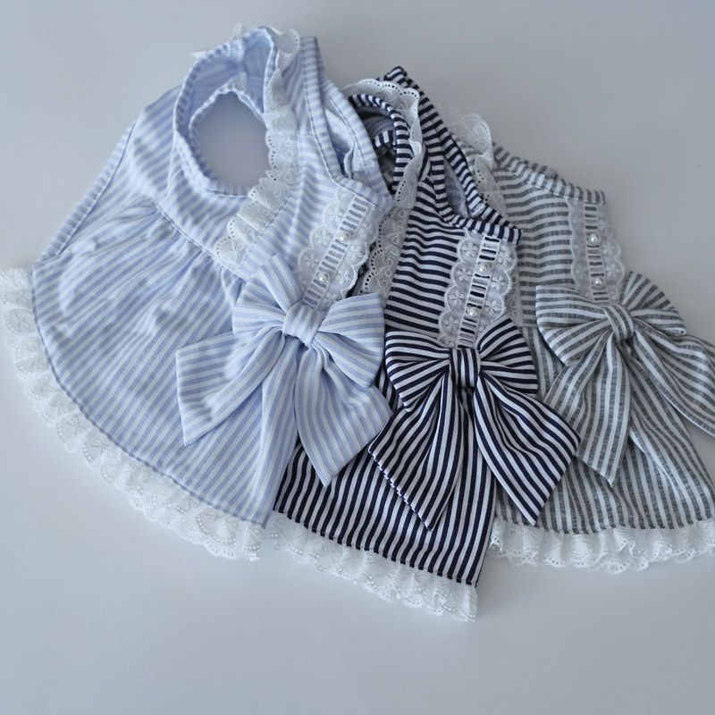 クールMAXストライプエプロンワンピース | 犬服通販ドッグピース