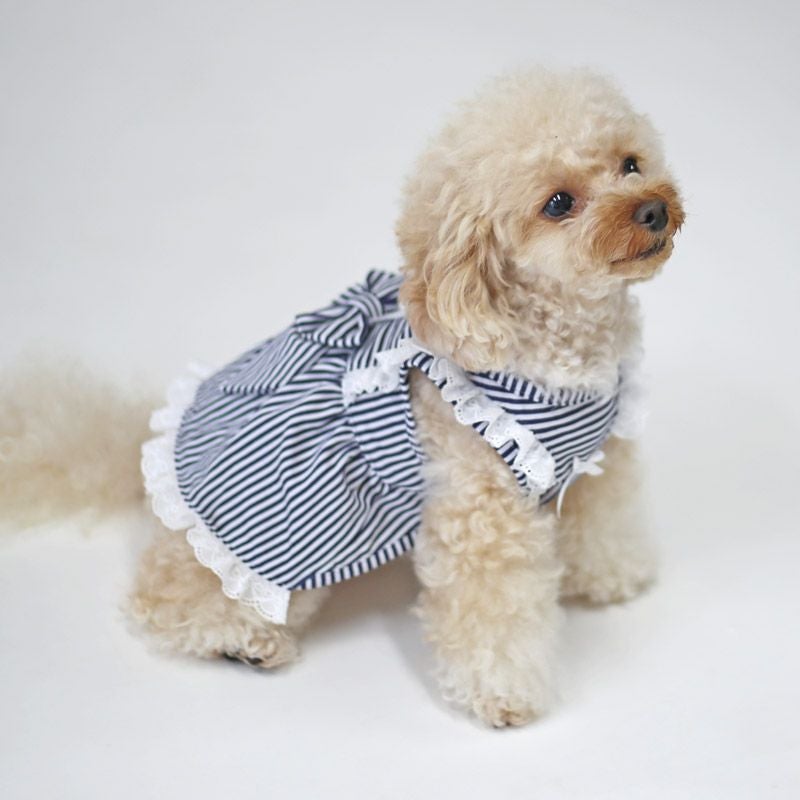 クールMAXストライプエプロンワンピース | 犬服通販ドッグピース