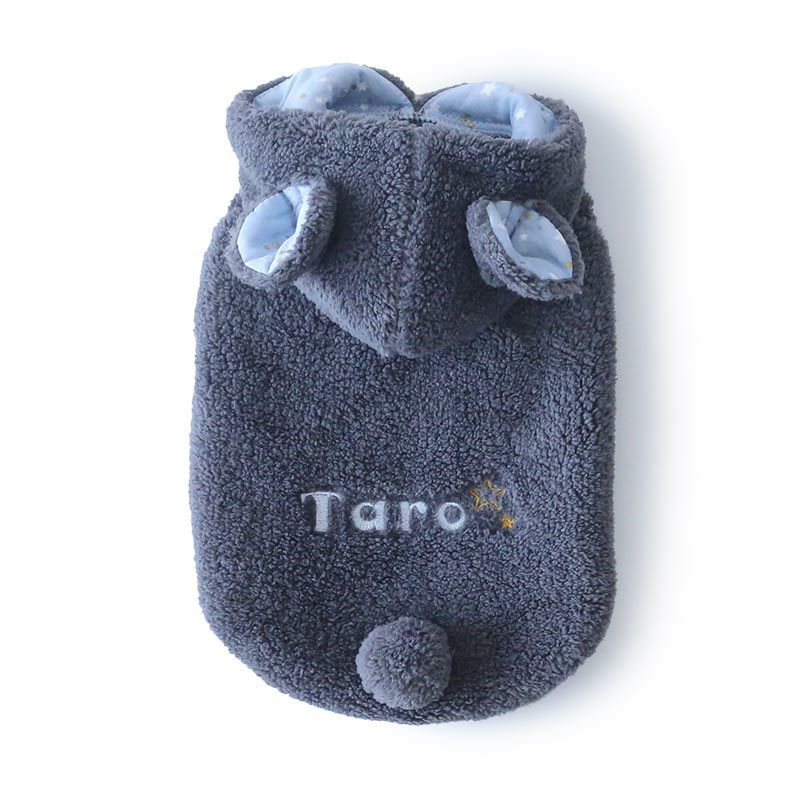 予約限定ウェア]お名前刺繍ボアくまみみパーカー | 犬服通販ドッグピース