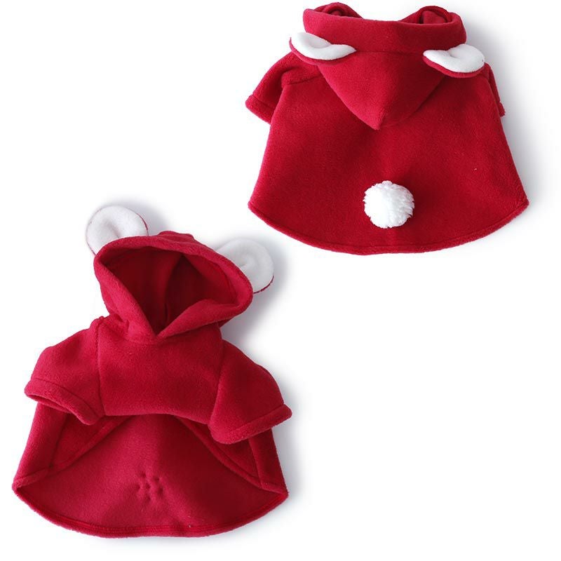 フリースくまみみしっぽ袖付きマントパーカー | 犬服通販ドッグピース