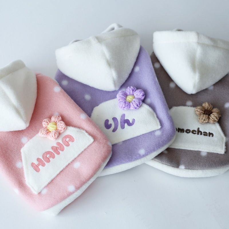 ドットフリースお名前刺繍パーカー | 犬服通販ドッグピース