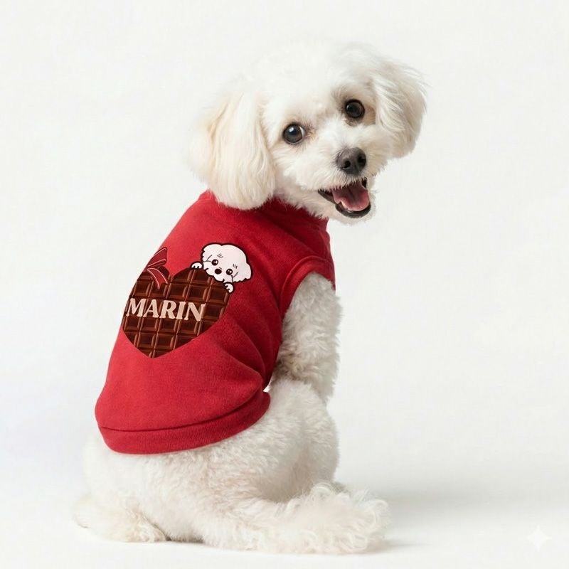 お名前プリント］ウィードッグス！ハートチョコベスト | 犬服通販