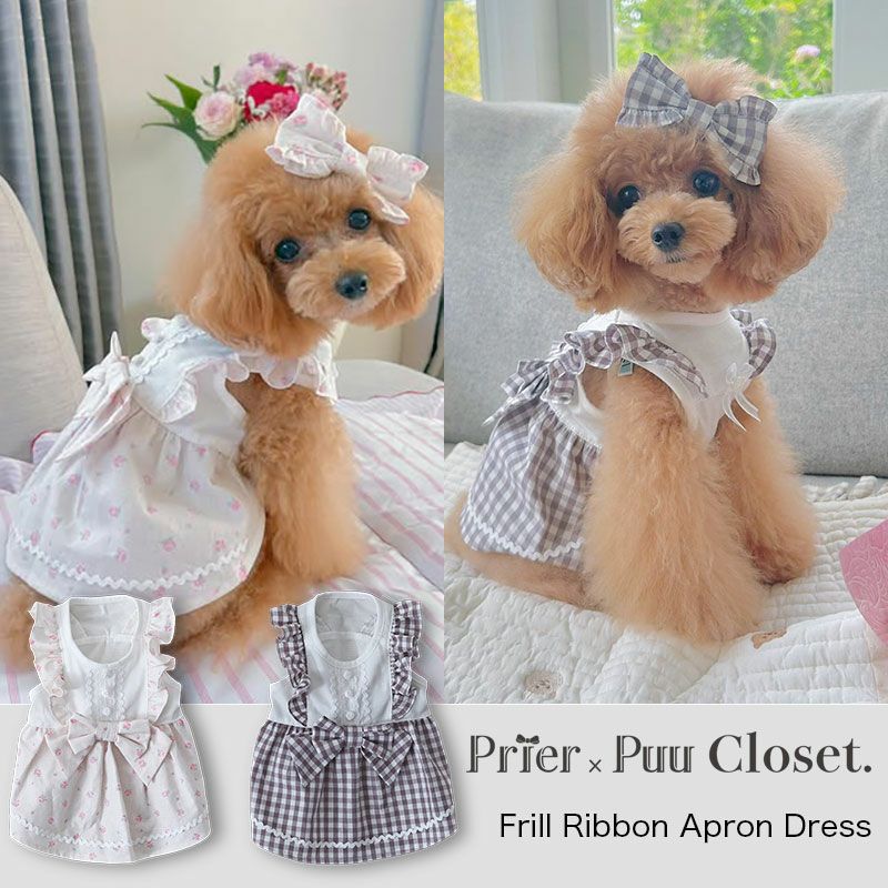 お名前刺繍］段フリル岡山デニムリボンキャミソール | 犬服通販ドッグ