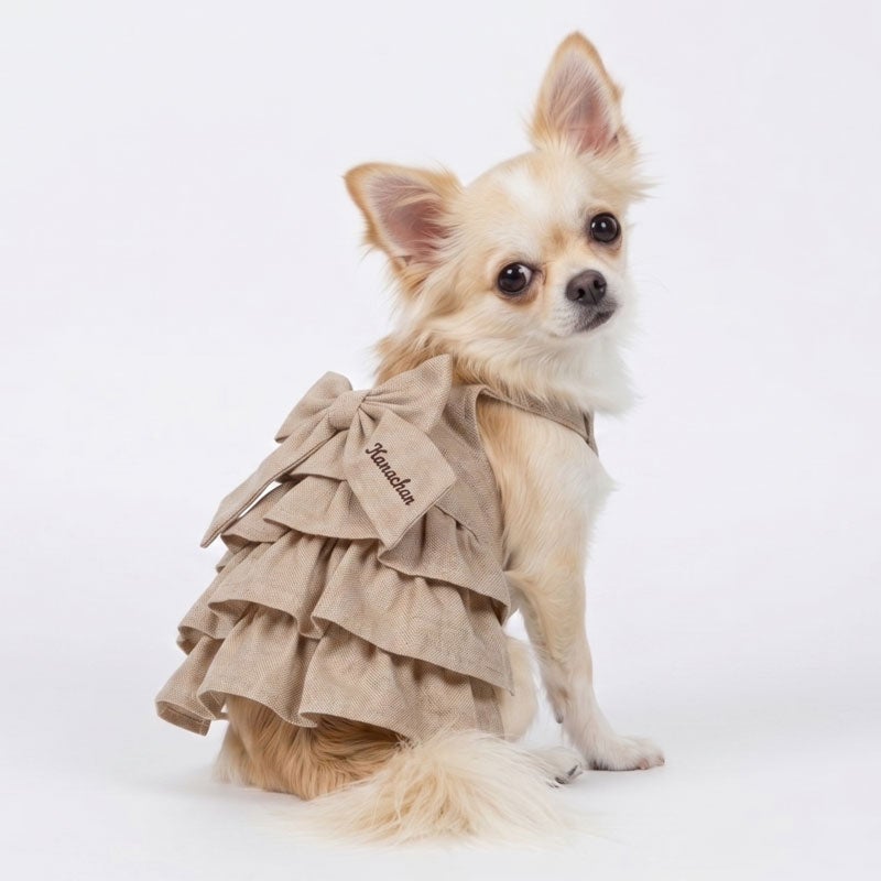 お名前刺繍］段フリルダンガリーリボンキャミソール | 犬服通販ドッグ