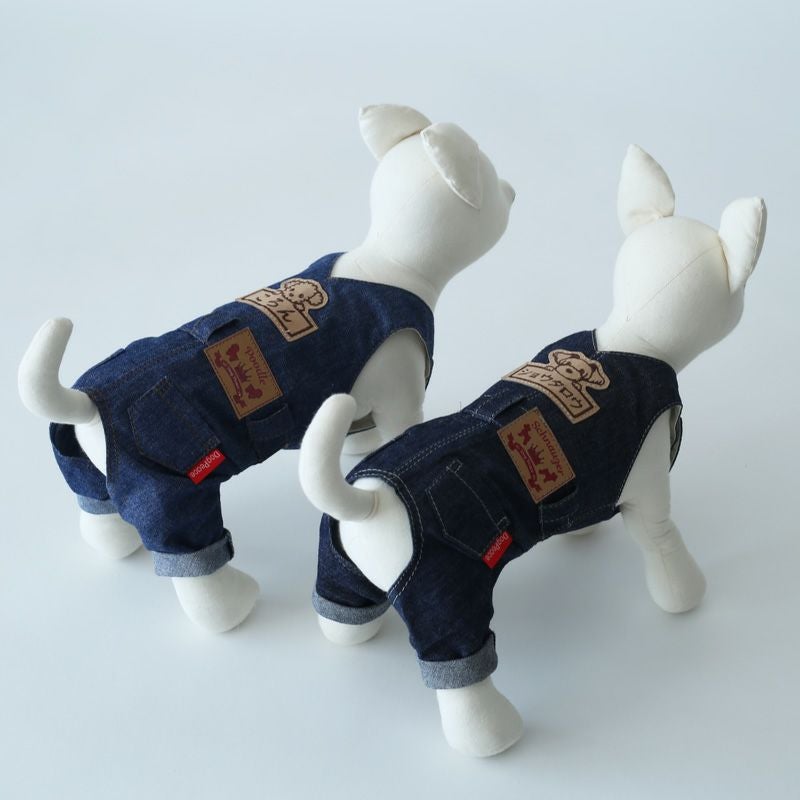 予約限定ウェア]お名前刺繍・岡山デニムリアルカバーオール | 犬服通販