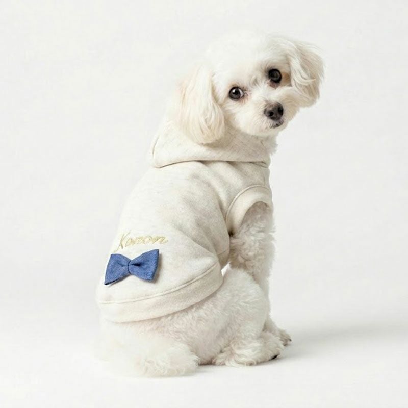 犬服ハンドメイド　リボンボアワンピパーカー　イニシャル入り お名前刺繍］エブリデイ・リボンパーカー | 犬服通販ドッグピース