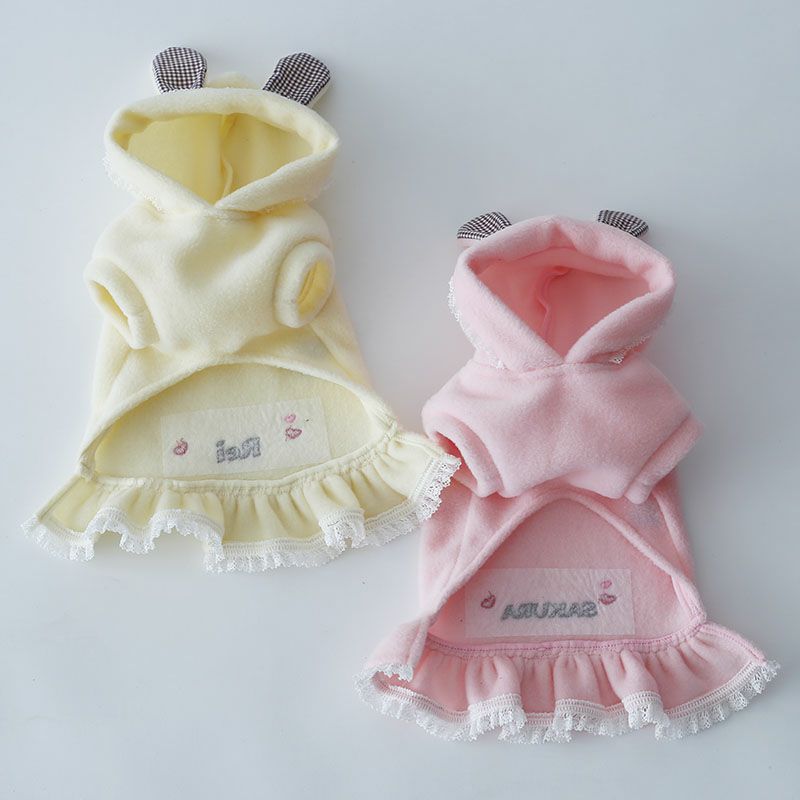 お名前刺繍］フリース・うさみみレースワンピース | 犬服通販ドッグピース