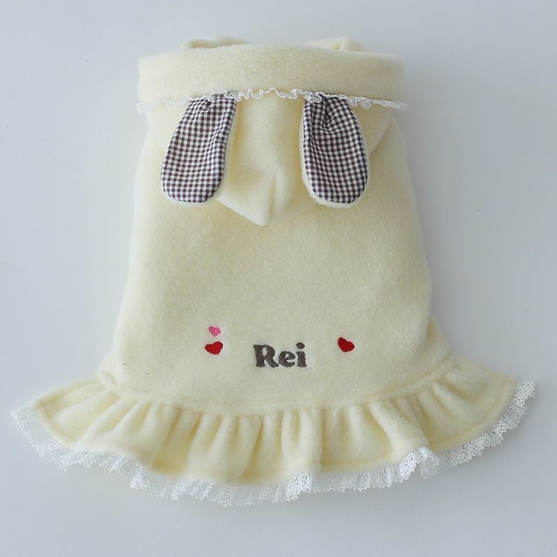 お名前刺繍］フリース・うさみみレースワンピース | 犬服通販ドッグピース