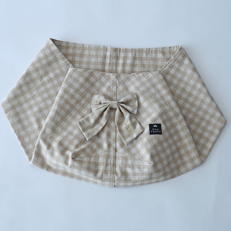 お名前刺繍 リボン・キャンバスチェックドッグスリング | 犬服通販