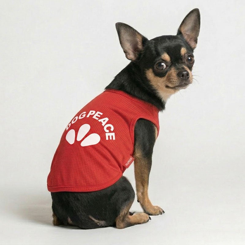 Dog Peaceホワイトロゴ・ヴェリークールタンクトップ | 犬服通販ドッグ