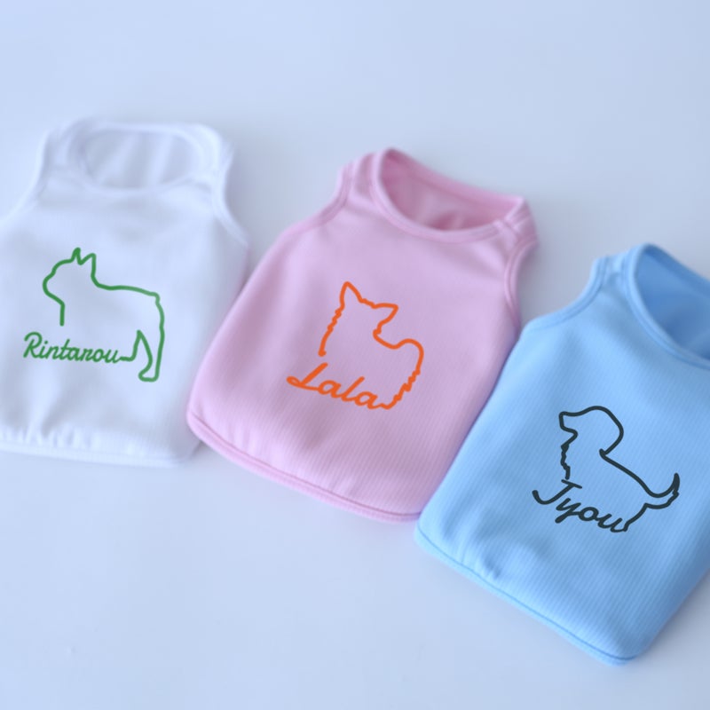 お名前プリント]サイドシルエット・ヴェリークールタンクトップ | 犬服