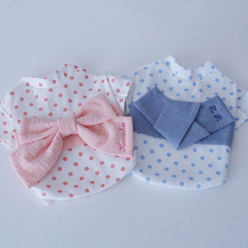 お名前刺繍］すぽっと着れる水玉かんたん浴衣シャツ | 犬服通販ドッグ