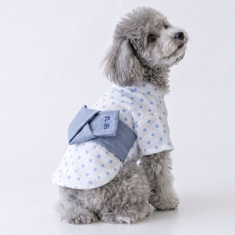 お名前刺繍］すぽっと着れる水玉かんたん浴衣シャツ | 犬服通販ドッグ