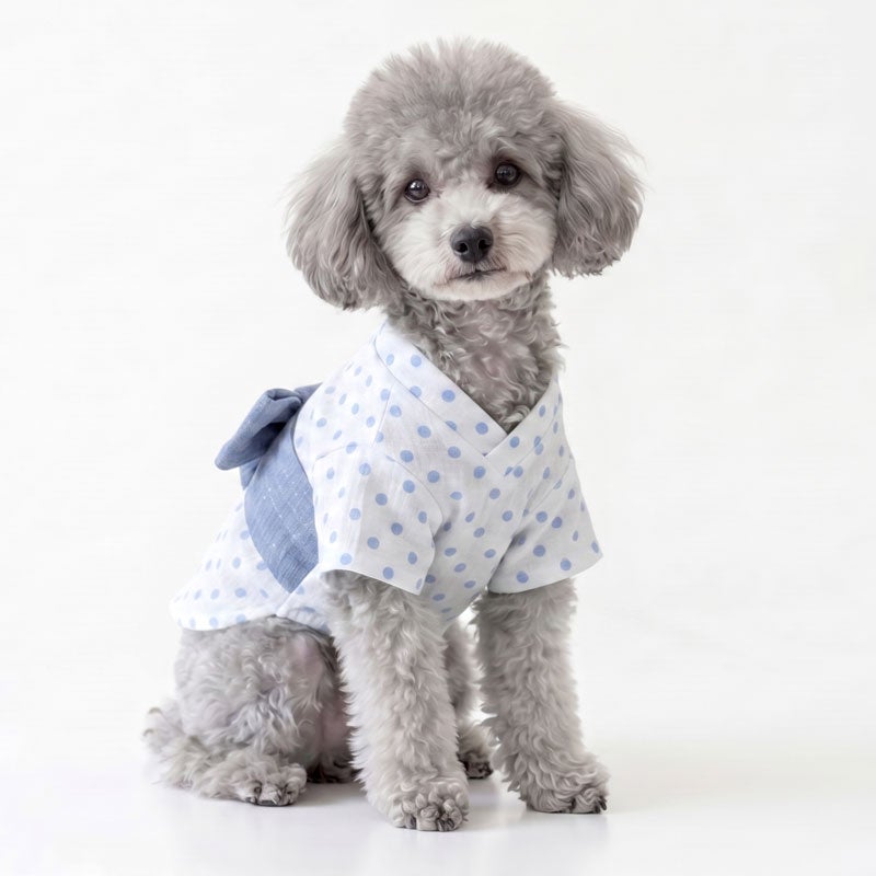 お名前刺繍］すぽっと着れる水玉かんたん浴衣シャツ | 犬服通販ドッグ
