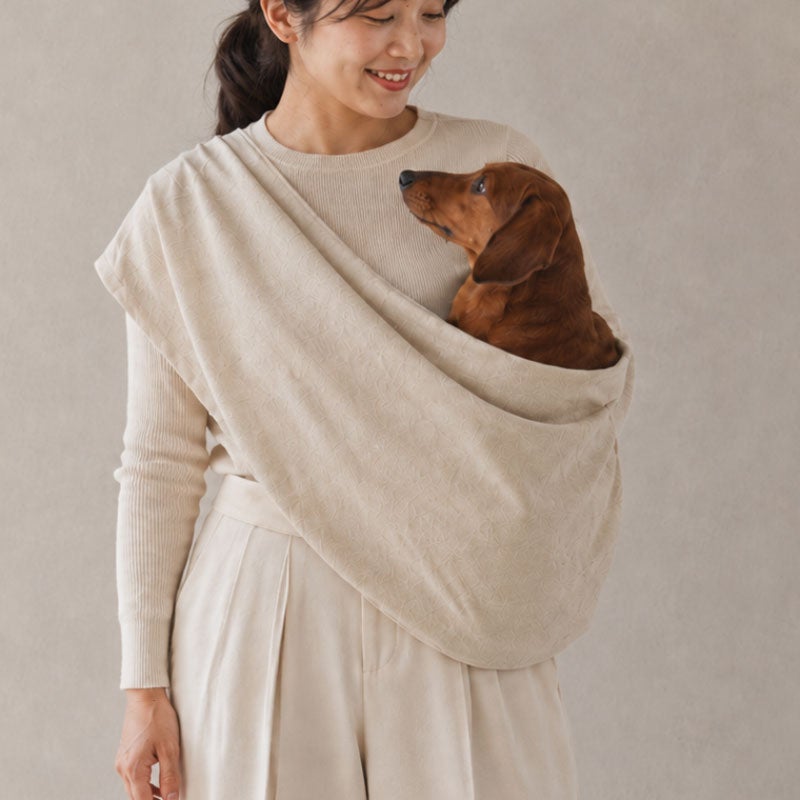 中型犬対応］深型ワイドゆったり倉敷産帆布ドッグスリング［専用収納