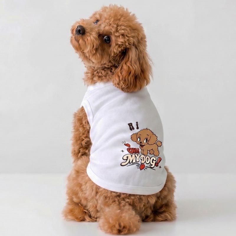 予約限定ウェア］お名前プリント・OH MY DOG・クールMAXノースリーブT