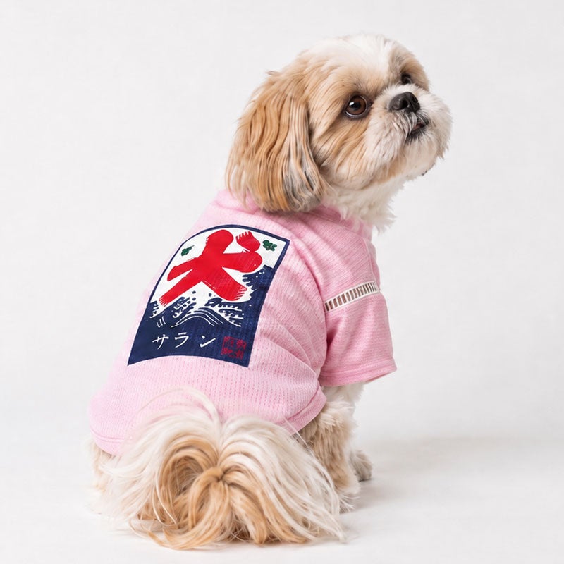 お名前プリント］すぽっと着れるかんたん甚平シャツ 氷と犬 | 犬服通販