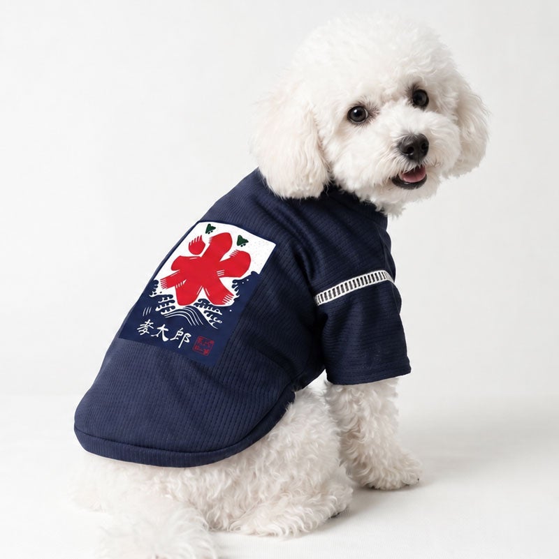 お名前プリント］すぽっと着れるかんたん甚平シャツ 氷と犬 | 犬服通販