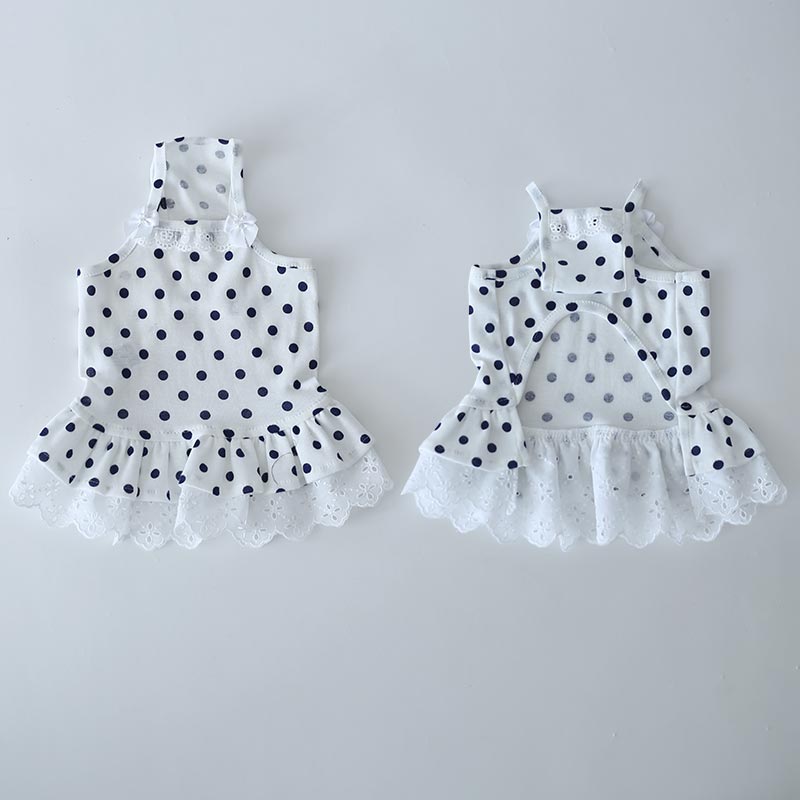 クラシカルドット・リボンレースチュニック | 犬服通販ドッグピース