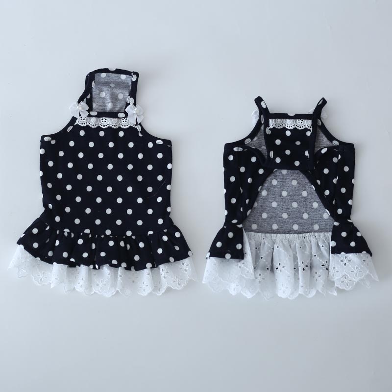 クラシカルドット・リボンレースチュニック | 犬服通販ドッグピース